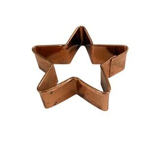 Vintage Copper Star Cookie Cutter Heavy Duty Rolled Edge 4” Baking